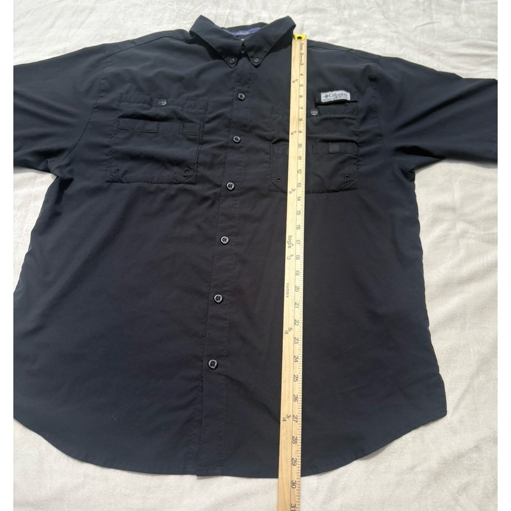 Columbia PFG Tamiami II Shirt Black Omni-Shade Vented Fishing Pockets Men's L. - Picture 10 of 12